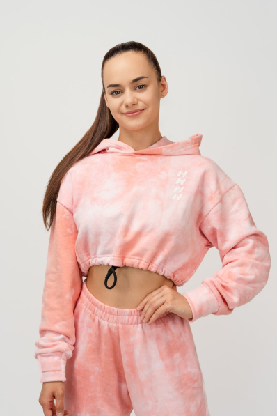 NEBBIA • NEBBIA Re-fresh dámska crop mikina s kapucňou ružová • Nebshop.sk
