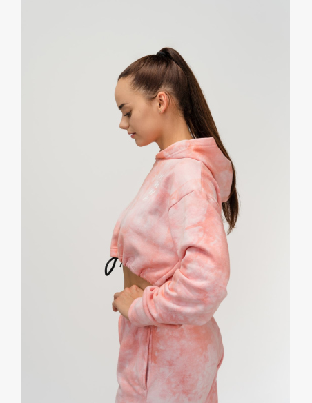 NEBBIA • NEBBIA Re-fresh dámska crop mikina s kapucňou ružová • Nebshop.sk