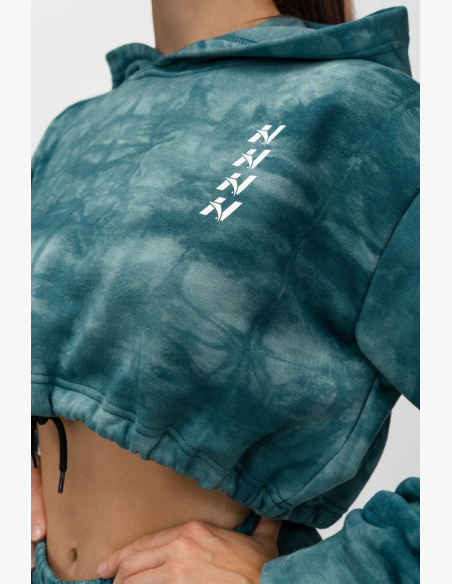 NEBBIA • NEBBIA Re-fresh women's crop hoodie with hood green • Nebshop.cz