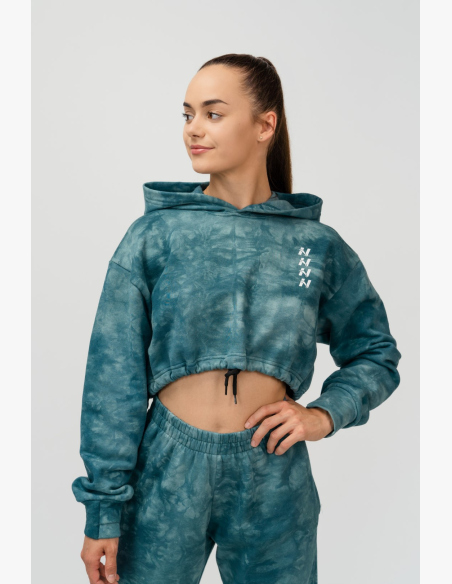 NEBBIA • NEBBIA Re-fresh dámska crop mikina s kapucňou zelená • Nebshop.sk