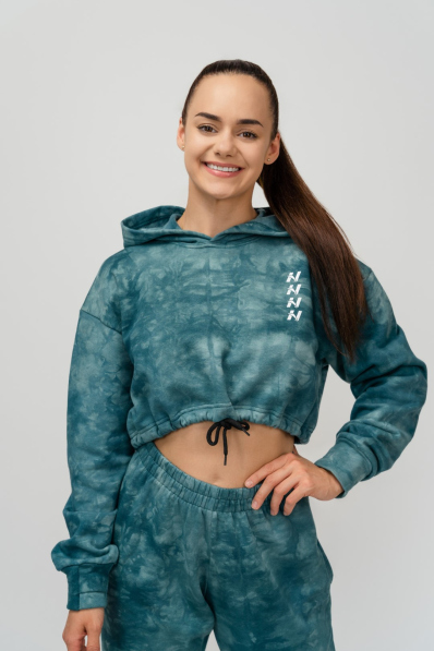 NEBBIA • NEBBIA Re-fresh dámska crop mikina s kapucňou zelená • Nebshop.sk