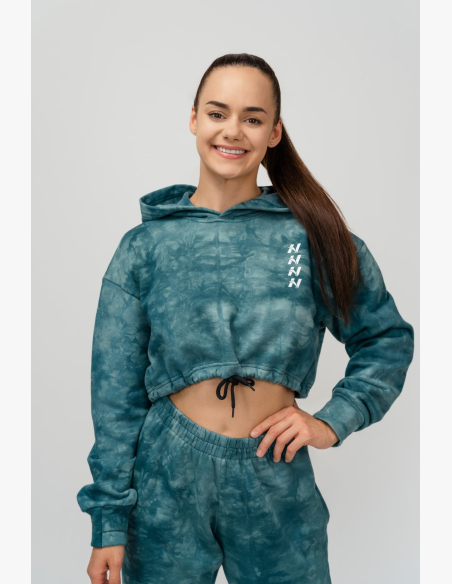 NEBBIA • NEBBIA Re-fresh dámska crop mikina s kapucňou zelená • Nebshop.sk