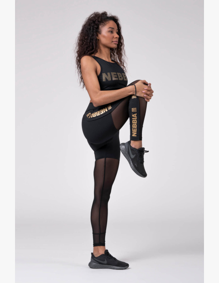 NEBBIA • Leggings in Rete Dorata • NEBBIAshop.cz