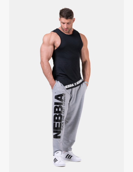 NEBBIA • NEBBIA Iconic Sweatpants BEAST MODE-ON Gray • Nebshop.com