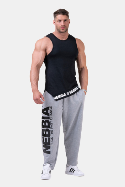 NEBBIA • NEBBIA Kultové tepláky BEAST MODE-ON šedé  • Nebshop.sk