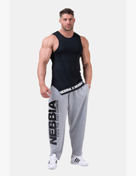 NEBBIA • NEBBIA Iconic Sweatpants BEAST MODE-ON Gray • Nebshop.com
