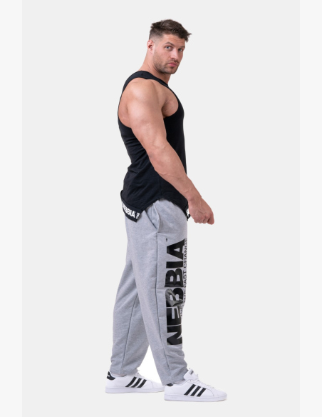 NEBBIA • NEBBIA Iconic Sweatpants BEAST MODE-ON Gray • Nebshop.com