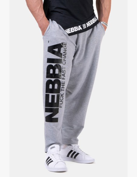 NEBBIA • NEBBIA Iconic Sweatpants BEAST MODE-ON Gray • Nebshop.com