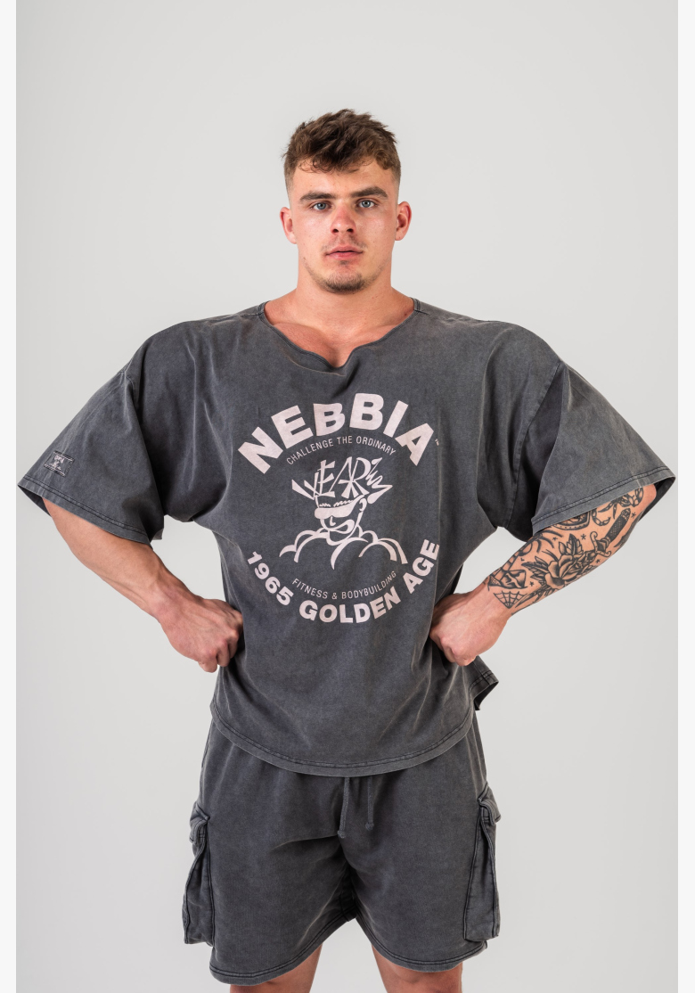 NEBBIA • NEBBIA Washed bavlnený rag top GOLDEN AGE černý • Nebshop.cz NEBBIA • NEBBIA Washed bavlnený rag top GOLDEN AGE černý • Nebshop.cz