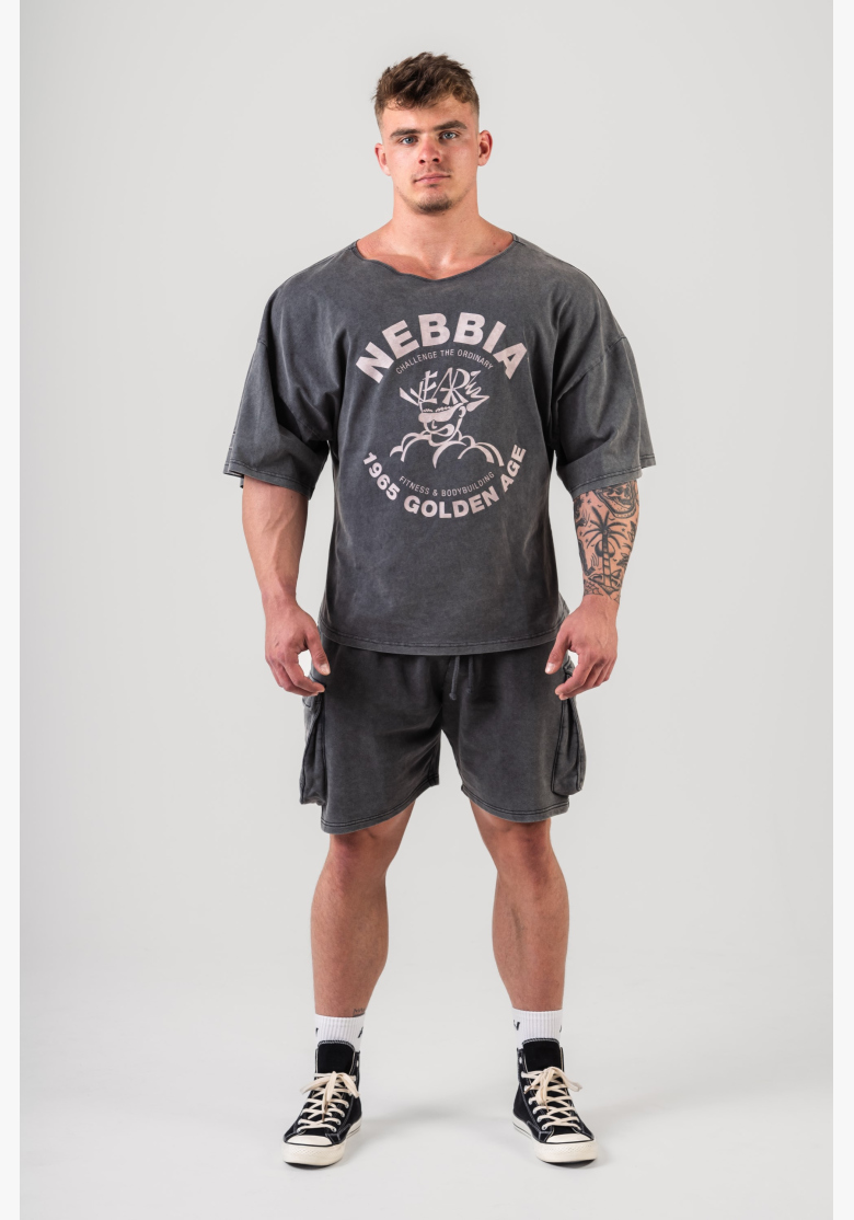 NEBBIA • NEBBIA Washed bavlnený rag top GOLDEN AGE černý • Nebshop.cz NEBBIA • NEBBIA Washed bavlnený rag top GOLDEN AGE černý • Nebshop.cz