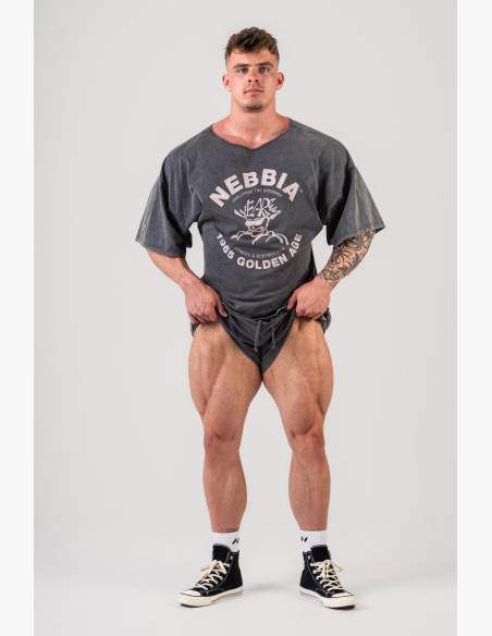 NEBBIA • NEBBIA Washed cotone rag top GOLDEN AGE nero • Nebshop.cz