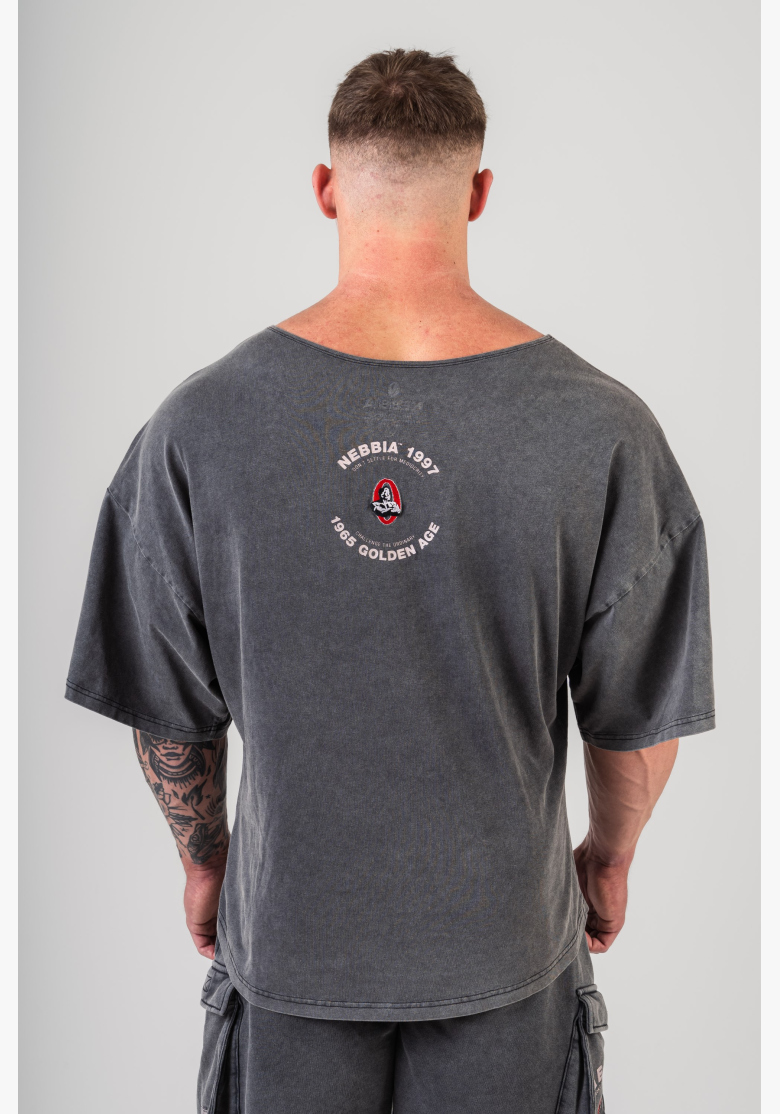 NEBBIA • NEBBIA Washed bavlnený rag top GOLDEN AGE černý • Nebshop.cz NEBBIA • NEBBIA Washed bavlnený rag top GOLDEN AGE černý • Nebshop.cz