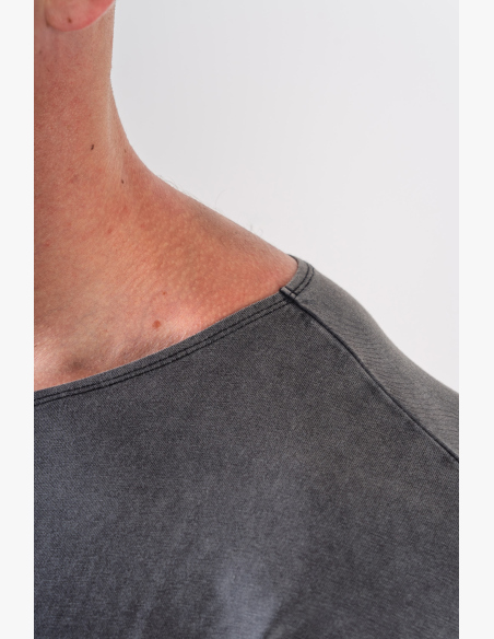 NEBBIA • NEBBIA Washed bavlnený rag top GOLDEN AGE černý • Nebshop.cz