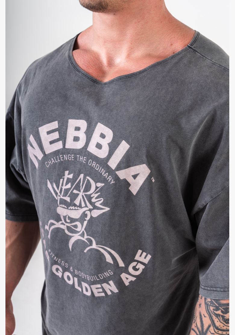 NEBBIA • NEBBIA Washed bavlnený rag top GOLDEN AGE černý • Nebshop.cz NEBBIA • NEBBIA Washed bavlnený rag top GOLDEN AGE černý • Nebshop.cz