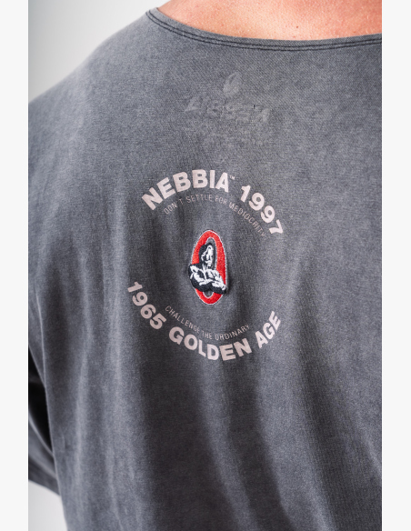 NEBBIA • NEBBIA Washed bavlnený rag top GOLDEN AGE černý • Nebshop.cz