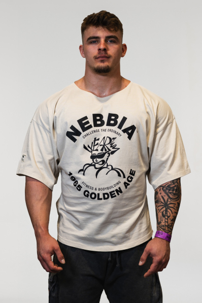 NEBBIA • NEBBIA Washed bavlnený rag top GOLDEN AGE šedé • Nebshop.cz