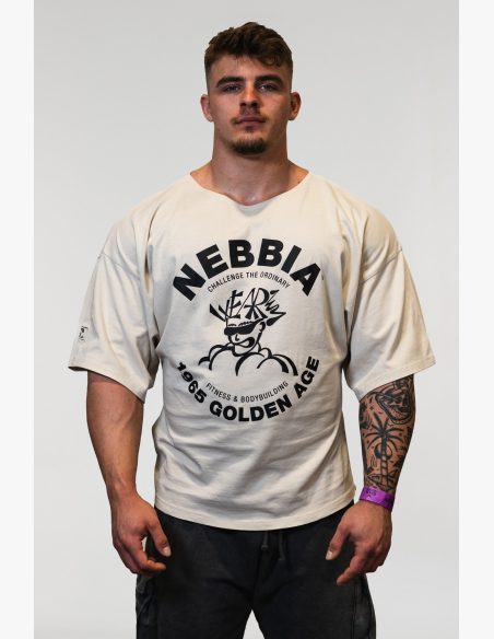 NEBBIA • NEBBIA Washed bavlnený rag top GOLDEN AGE šedé • Nebshop.sk