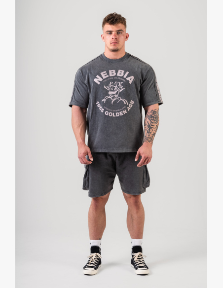 NEBBIA • NEBBIA Washed oversized t-shirt GOLDEN AGE black • Nebshop.cz