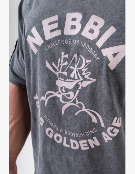 NEBBIA • NEBBIA Washed oversized tričko GOLDEN AGE čierne • Nebshop.sk