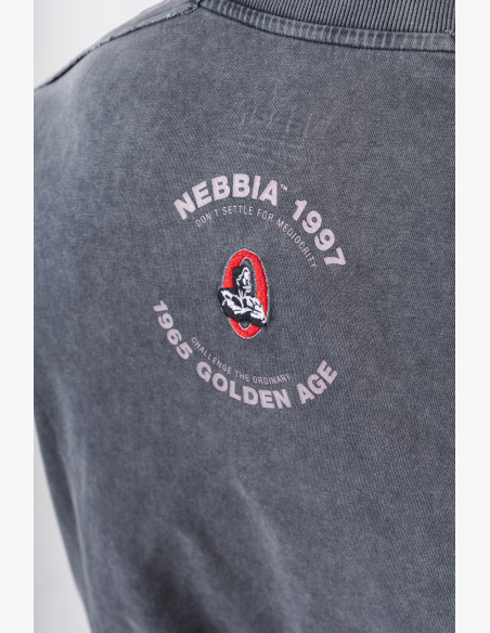 NEBBIA • NEBBIA Washed oversized tričko GOLDEN AGE čierne • Nebshop.sk
