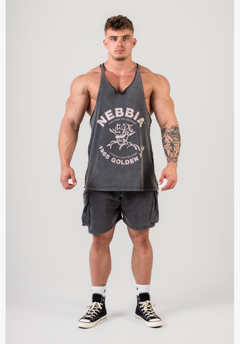 NEBBIA • NEBBIA Washed muscle back stringer GOLDEN AGE čierne • Nebshop.sk NEBBIA • NEBBIA Washed muscle back stringer GOLDEN AGE čierne • Nebshop.sk