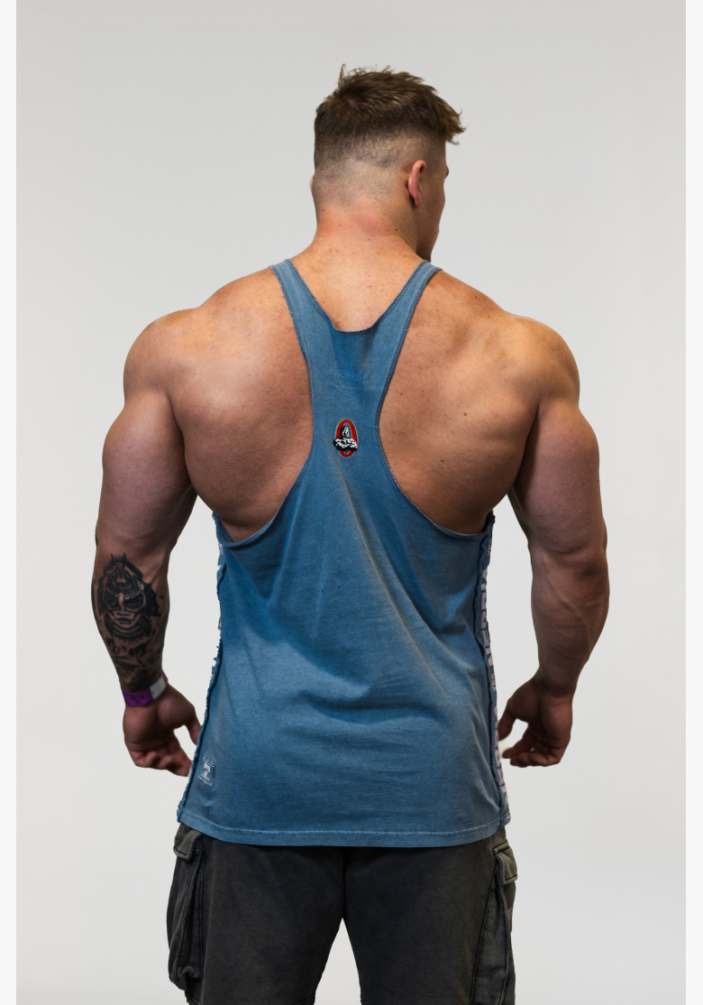 NEBBIA • NEBBIA Washed muscle back stringer GOLDEN AGE blue • Nebshop.cz NEBBIA • NEBBIA Washed muscle back stringer GOLDEN AGE blue • Nebshop.cz