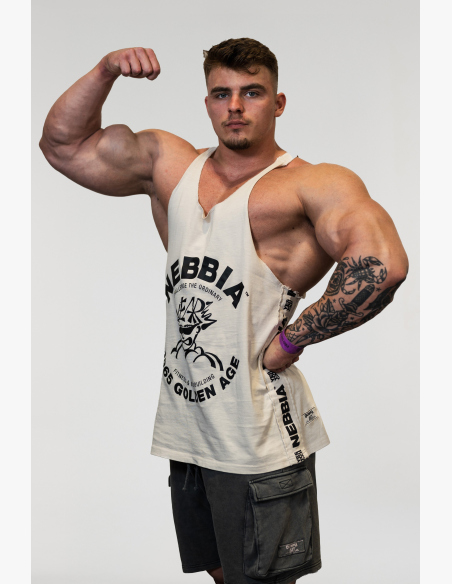 NEBBIA • NEBBIA Washed muscle back stringer GOLDEN AGE gray • Nebshop.cz