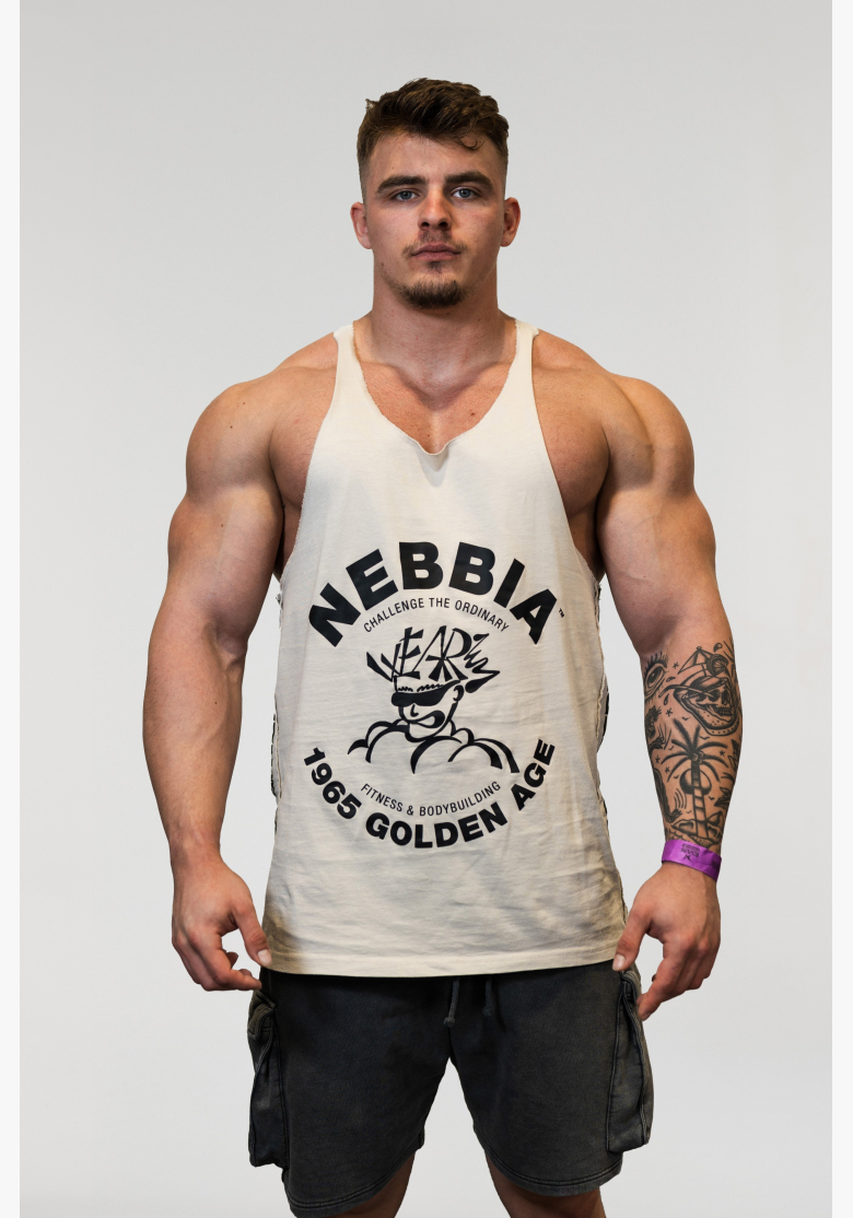 NEBBIA • NEBBIA Washed muscle back stringer GOLDEN AGE grigio • Nebshop.cz NEBBIA • NEBBIA Washed muscle back stringer GOLDEN AGE grigio • Nebshop.cz