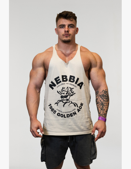 NEBBIA • NEBBIA Washed muscle back stringer GOLDEN AGE grigio • Nebshop.cz