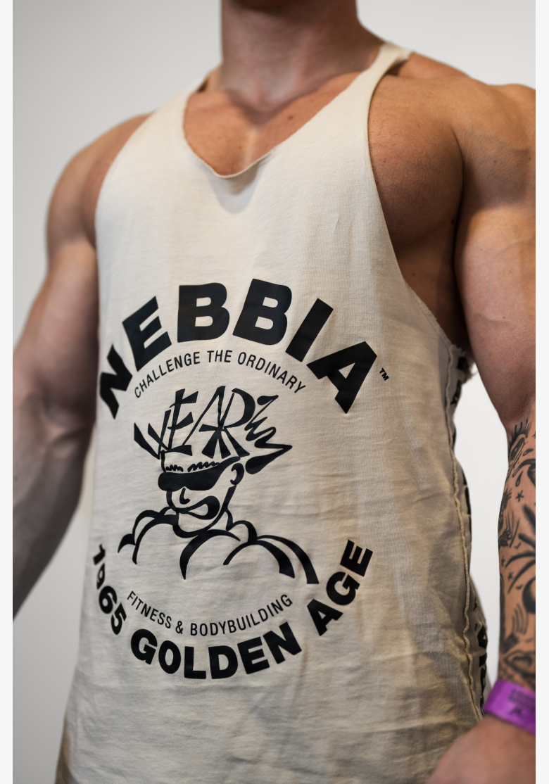 NEBBIA • NEBBIA Washed muscle back stringer GOLDEN AGE grigio • Nebshop.cz NEBBIA • NEBBIA Washed muscle back stringer GOLDEN AGE grigio • Nebshop.cz