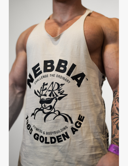 NEBBIA • NEBBIA Washed muscle back stringer GOLDEN AGE grigio • Nebshop.cz