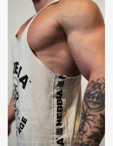 NEBBIA • NEBBIA Washed muscle back stringer GOLDEN AGE šedé • Nebshop.sk