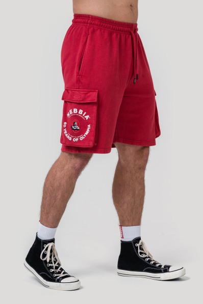 NEBBIA • NEBBIA Washed pantaloni cargo larghi LEGACY rossi • Nebshop.it