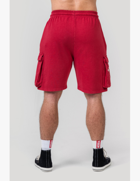 NEBBIA • NEBBIA Washed pantaloni cargo larghi LEGACY rossi • Nebshop.it
