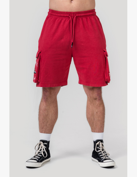NEBBIA • NEBBIA Washed pantaloni cargo larghi LEGACY rossi • Nebshop.it