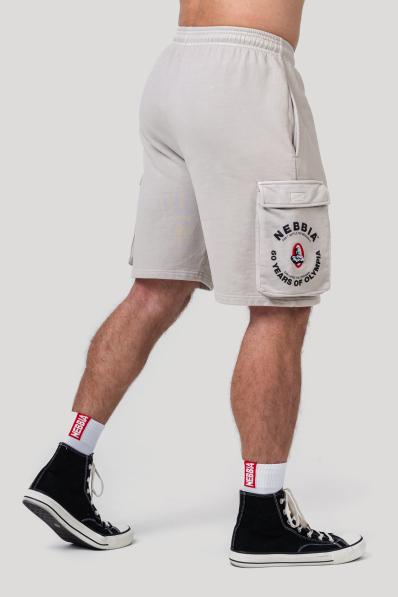NEBBIA • NEBBIA Washed volné cargo šortky LEGACY šedé • Nebshop.cz 2