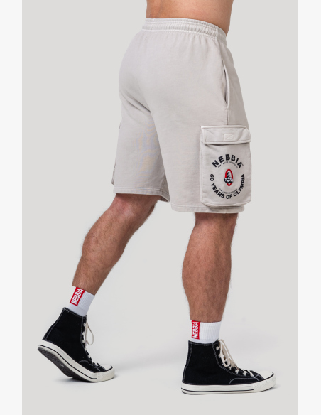 NEBBIA • NEBBIA Washed volné cargo šortky LEGACY šedé • Nebshop.cz