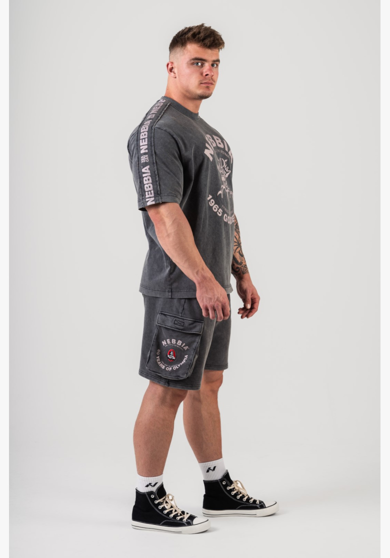 NEBBIA • NEBBIA Washed voľné cargo šortky LEGACY sivé • Nebshop.sk NEBBIA • NEBBIA Washed voľné cargo šortky LEGACY sivé • Nebshop.sk