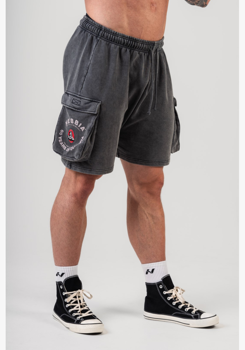 NEBBIA • NEBBIA Washed pantaloni cargo larghi LEGACY grigi • Nebshop.cz NEBBIA • NEBBIA Washed pantaloni cargo larghi LEGACY grigi • Nebshop.cz