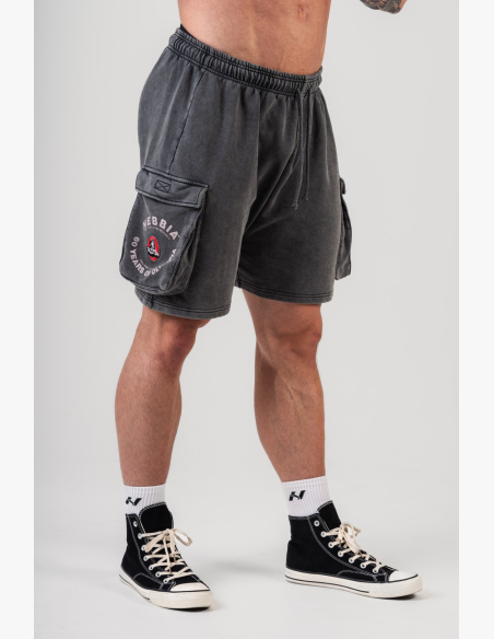 NEBBIA • NEBBIA Washed voľné cargo šortky LEGACY sivé • Nebshop.sk