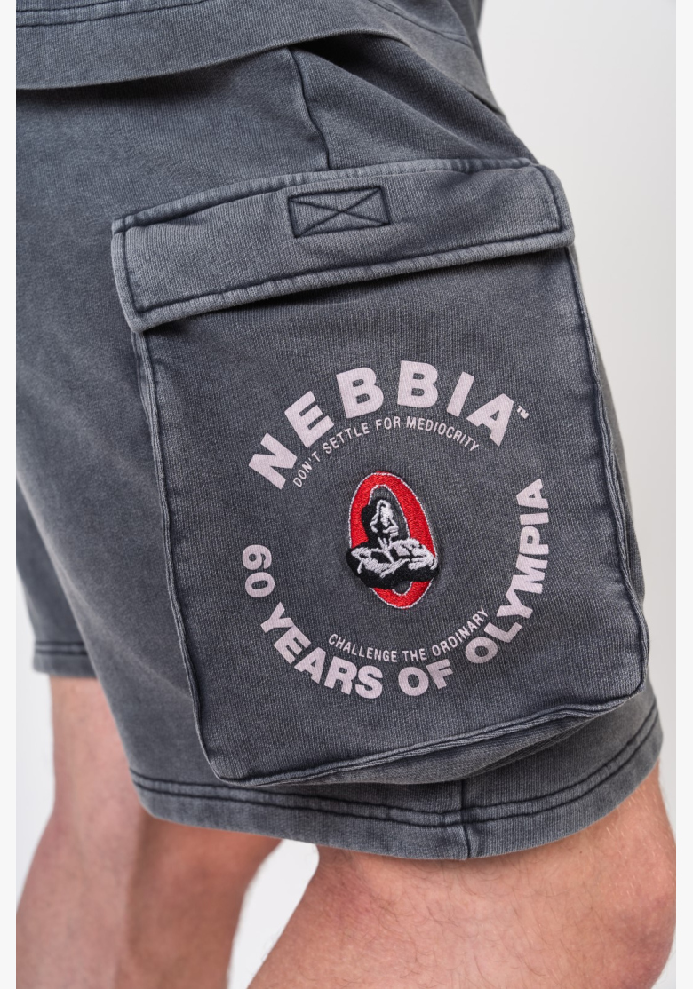 NEBBIA • NEBBIA Washed voľné cargo šortky LEGACY sivé • Nebshop.sk NEBBIA • NEBBIA Washed voľné cargo šortky LEGACY sivé • Nebshop.sk