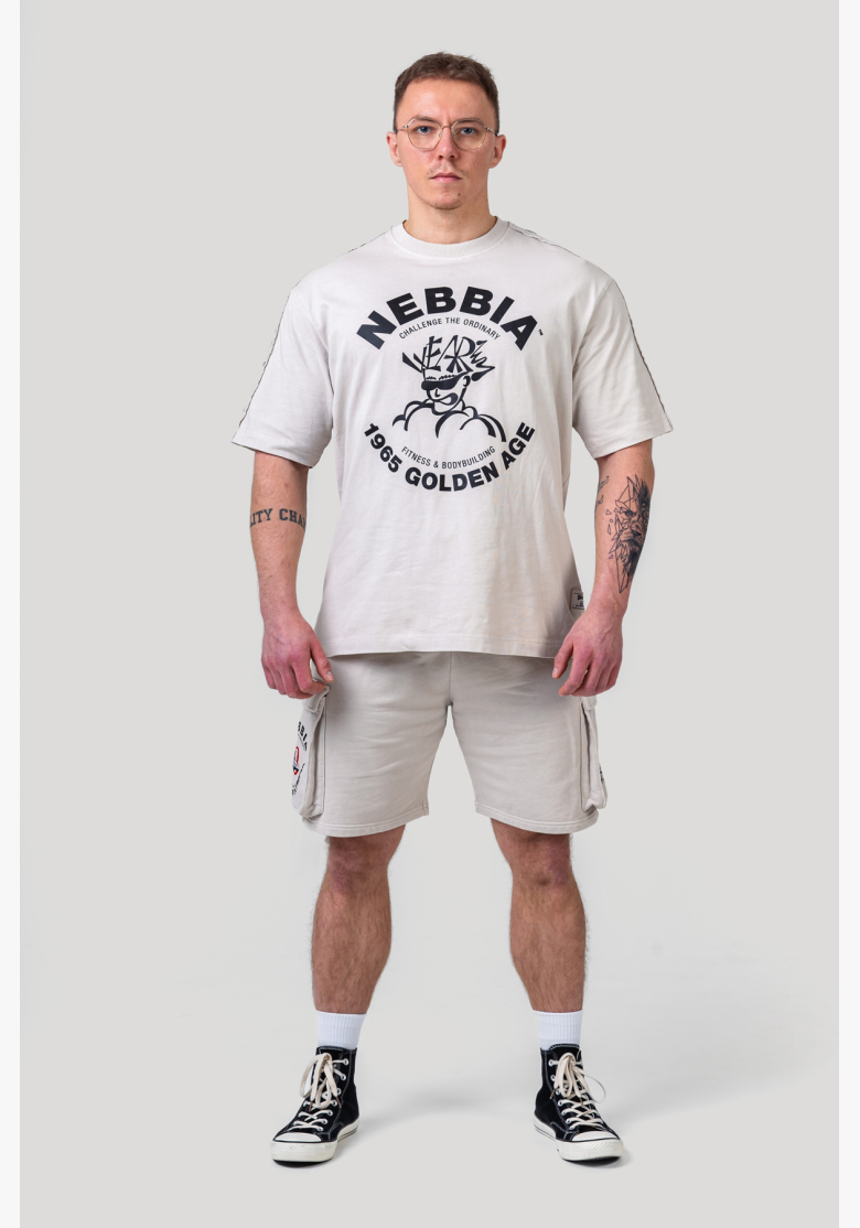 NEBBIA • NEBBIA T-shirt oversize lavato GOLDEN AGE grigio • Nebshop.cz NEBBIA • NEBBIA T-shirt oversize lavato GOLDEN AGE grigio • Nebshop.cz