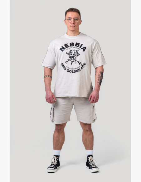 NEBBIA • NEBBIA Washed oversized tričko GOLDEN AGE šedé • Nebshop.sk