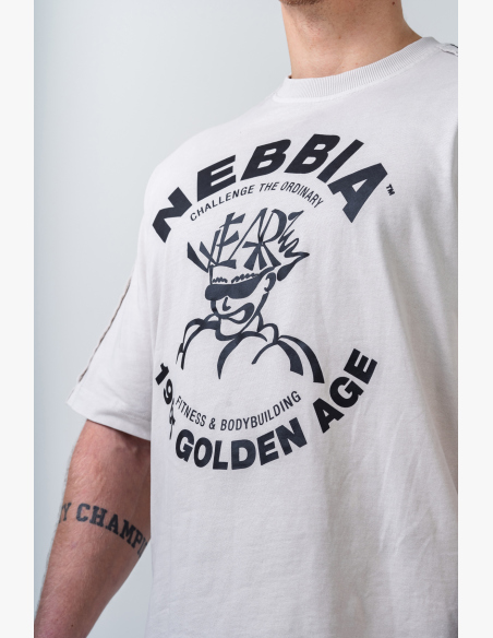 NEBBIA • NEBBIA Washed oversized tričko GOLDEN AGE šedé • Nebshop.sk