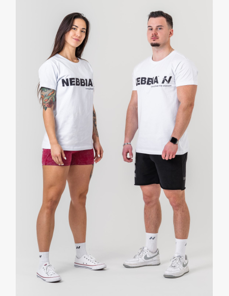 NEBBIA • NEBBIA GYM ESSENTIALS maglietta bianca • Nebshop.it