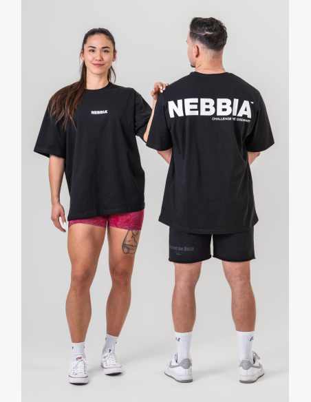 NEBBIA • NEBBIA GYM ESSENTIALS T-shirt oversize nero • Nebshop.it