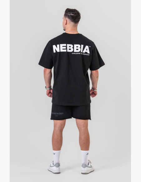 NEBBIA • NEBBIA GYM ESSENTIALS Oversized tričko čierne • Nebshop.sk