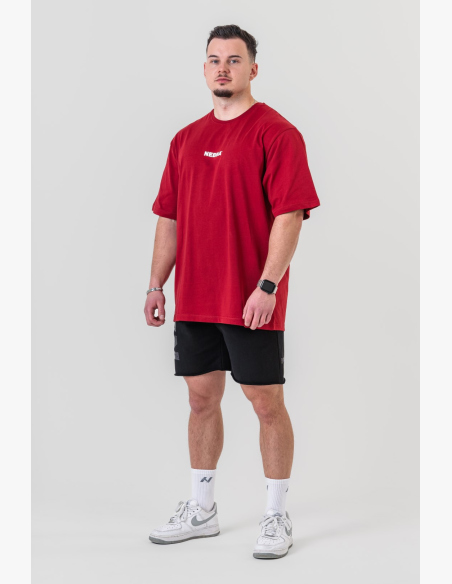 NEBBIA • NEBBIA GYM ESSENTIALS T-shirt oversize rossa • Nebshop.cz