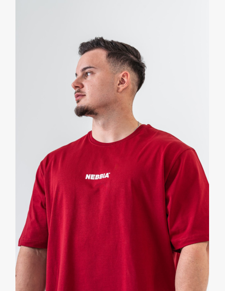 NEBBIA • NEBBIA GYM ESSENTIALS T-shirt oversize rossa • Nebshop.cz