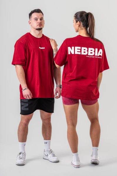 NEBBIA • NEBBIA GYM ESSENTIALS Oversized T-shirt red • Nebshop.cz